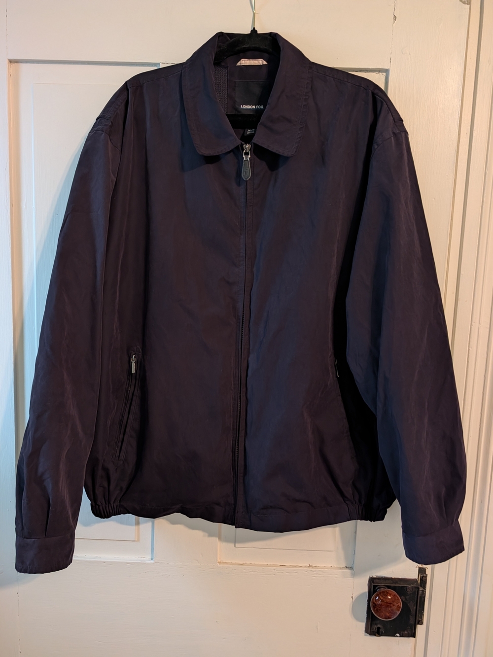 London Fog Auburn Light Weight Zip Front Golf Jacket Black XL